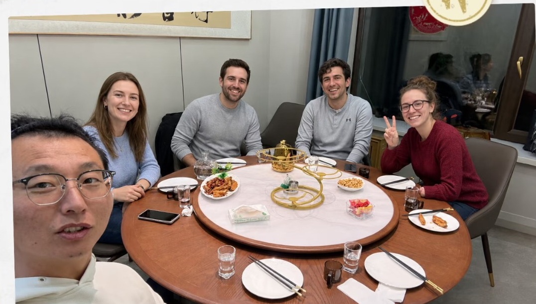 Sharing dinner with foreign guests in China
