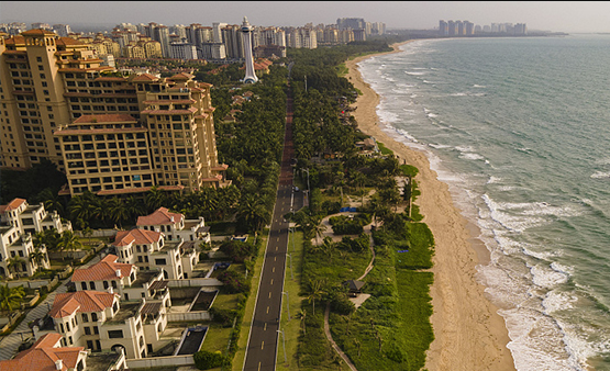 Boao coastline and town scenery