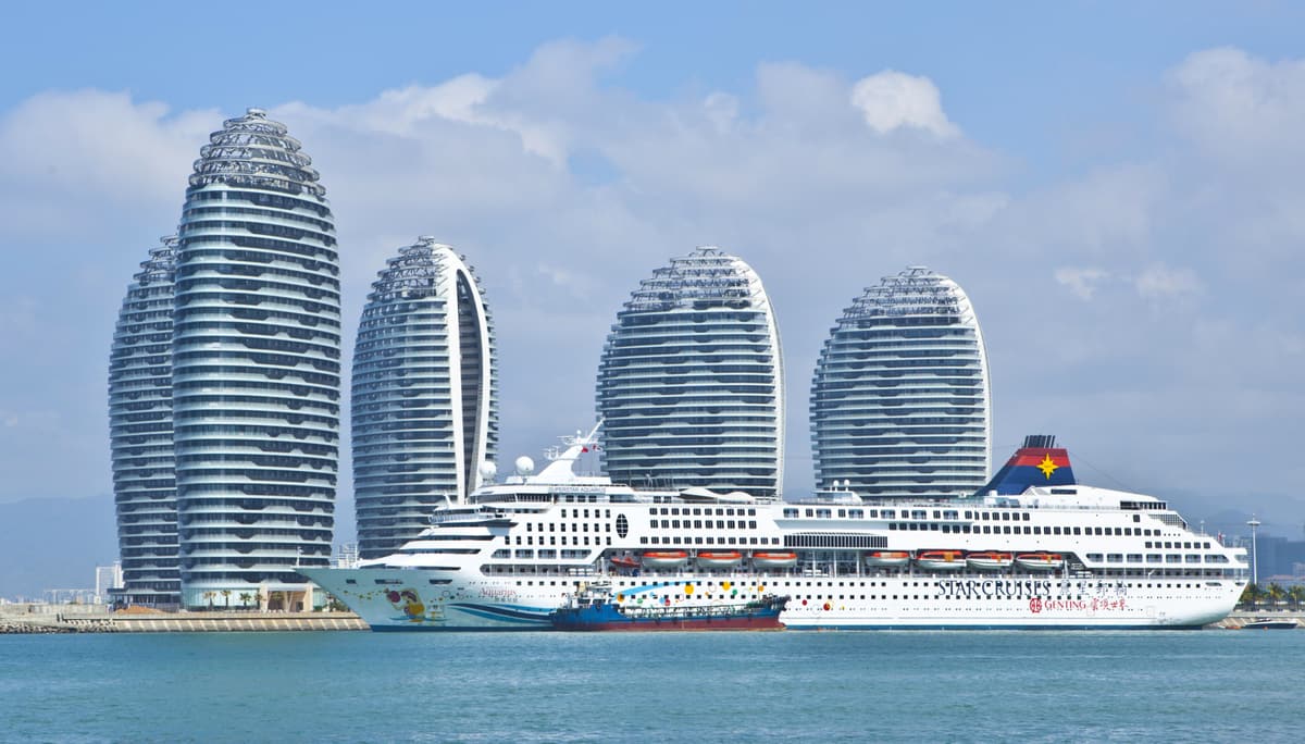 Sanya coast and tropical resort shoreline