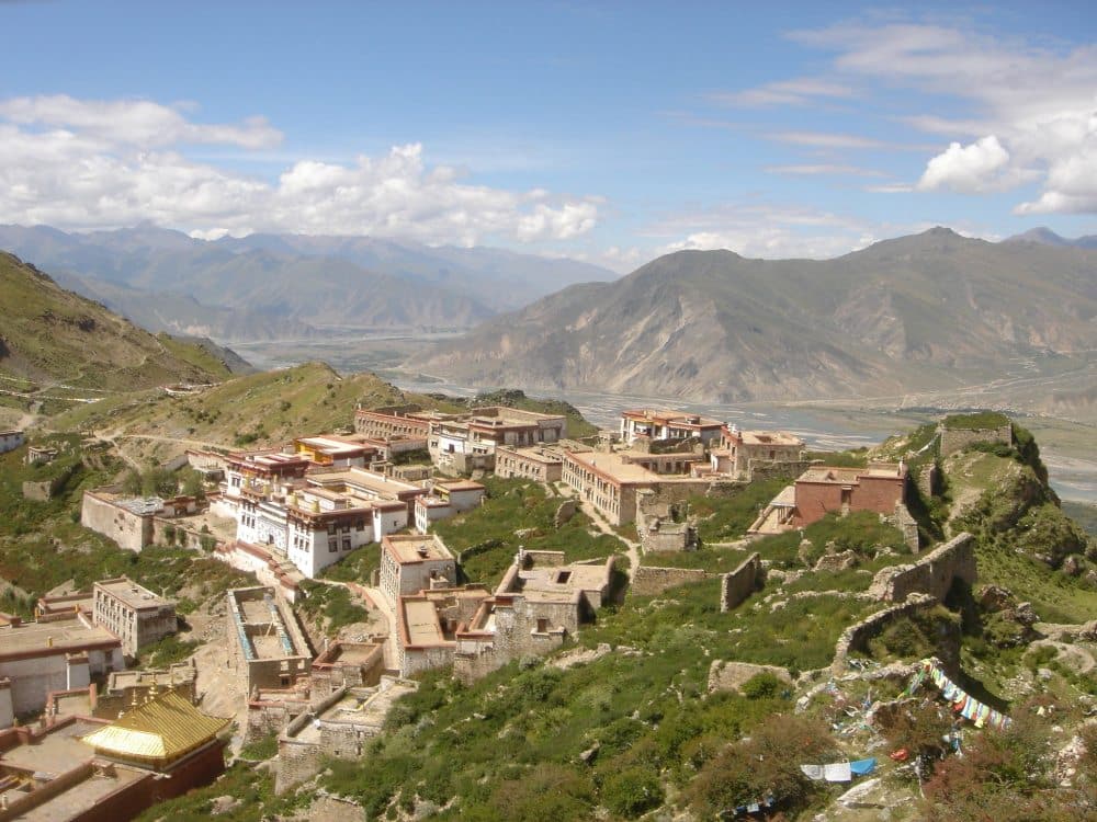 Ganden Monastery on the mountain slope